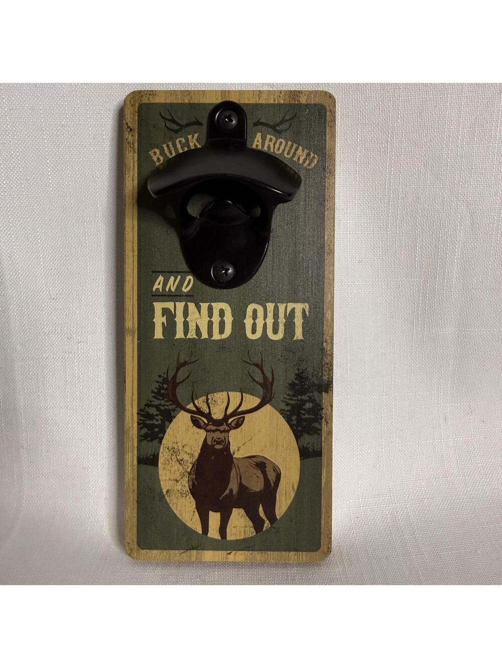 Wall Mounted Bottle Opener with Buck Deer Design